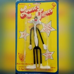 Vintage 1978 Looney TunesSylvester Cat Toy Bendy Figure NewIn Package